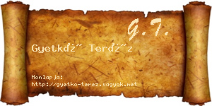 Gyetkó Teréz névjegykártya